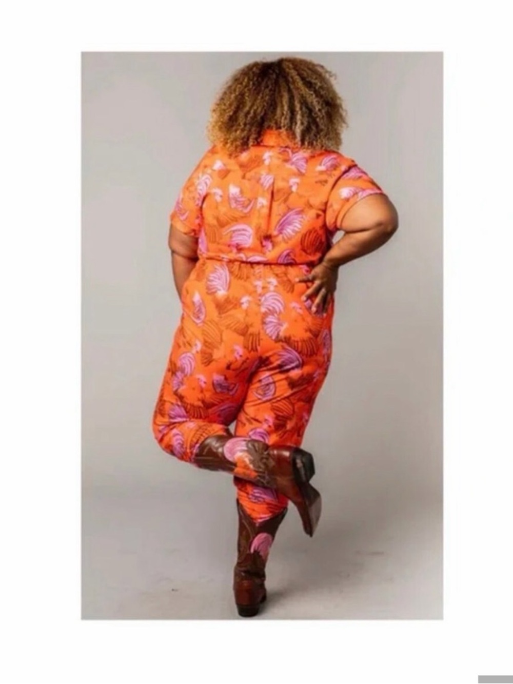 Rachel Antonoff Orange Short-Sleeve Jumpsuit in Cocktail - Picture 2 of 4